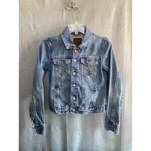 Y2K Aeropostale Light Wash Distressed Denim Jacket Small/Medium